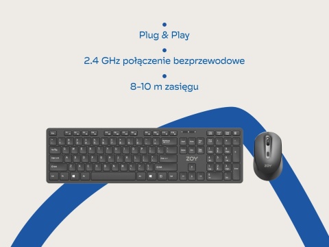 Klawiatura + mysz ZOY ZKM888 kolor czarny