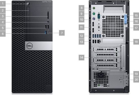 Dell OptiPlex 7070 , i5-8500, 16 GB RAM, DYSK 500GB SSD, INTEL, WINDOWS 11 PRO