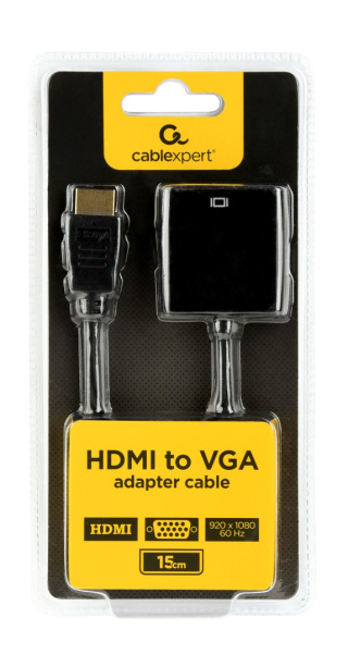Adapter AV Gembird HDMI - D-Sub (VGA) czarny