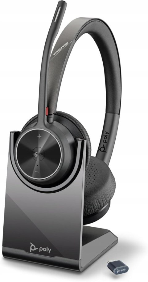 Zestaw słuchawkowy Poly Voyager 4320 UC USB-C ze stacją ładującą Zestaw słuchawkowy Poly Voyager 4320 UC USB-C ze stacją ładującą
