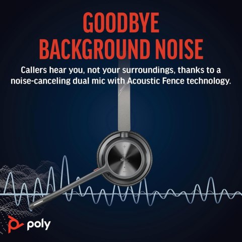 Zestaw słuchawkowy Poly Voyager 4320 UC USB-C ze stacją ładującą Zestaw słuchawkowy Poly Voyager 4320 UC USB-C ze stacją ładującą